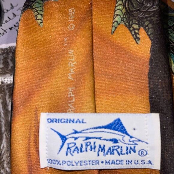 Ralph Marlin 1988 Vintage Crocodile Anima Art Neck Tie USA - Picture 9 of 9
